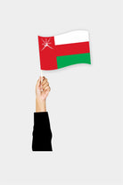 Oman handheld flag on stick - durable polyester country flag for events and parades