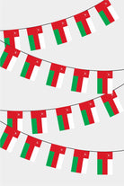 Oman Rectangular Flag Bunting - 50 Meters Premium String Flags for Party Decoration | Professional Quality Raschel Fabric