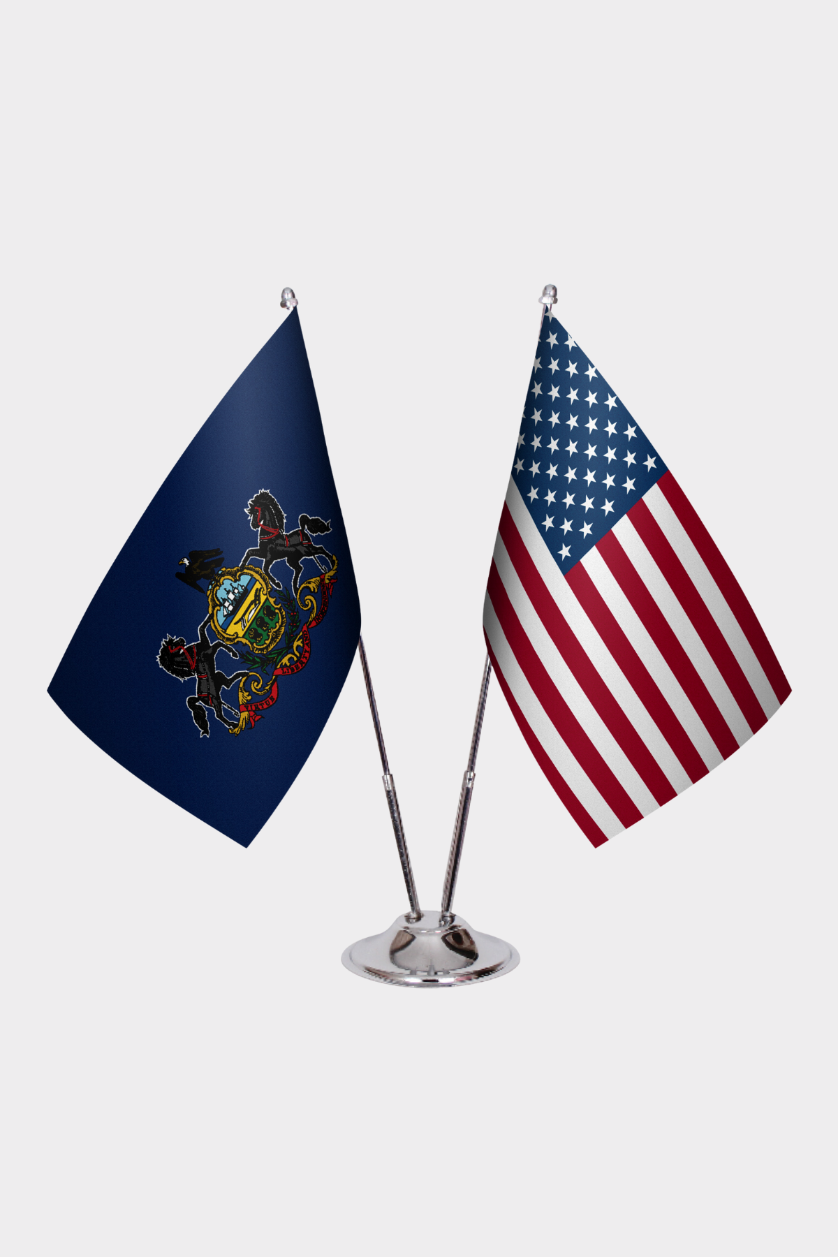 Pennsylvania & U.S. Desk Flag Set