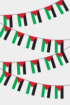 Palestine Rectangular Flag Bunting - 50 Meters Premium String Flags for Party Decoration | Professional Quality Raschel Fabric
