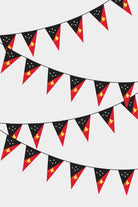 Papua New Guinea Triangular Flag Bunting - 50 Meters Premium Pennant Flags for Party Decoration | Professional Quality Raschel Fabric