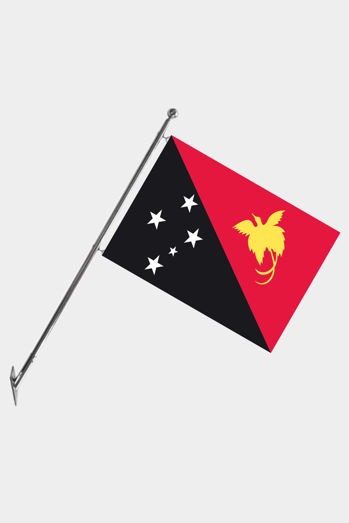 Papua New Guinea Wall-Mounted Telescopic Flagpole Set — Polyester