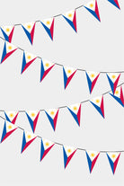 Philippines Triangular Flag Bunting - 50 Meters Premium Pennant Flags for Party Decoration | Professional Quality Raschel Fabric