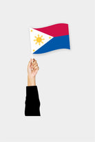 Philippines handheld flag on stick - durable polyester country flag for events and parades