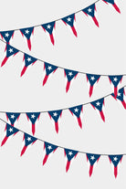 Puerto Rico Triangular Flag Bunting - 50 Meters Premium Pennant Flags for Party Decoration | Professional Quality Raschel Fabric
