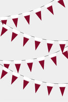 Qatar Triangular Flag Bunting - 50 Meters Premium Pennant Flags for Party Decoration | Professional Quality Raschel Fabric