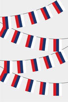 Russia Rectangular Flag Bunting - 50 Meters Premium String Flags for Party Decoration | Professional Quality Raschel Fabric