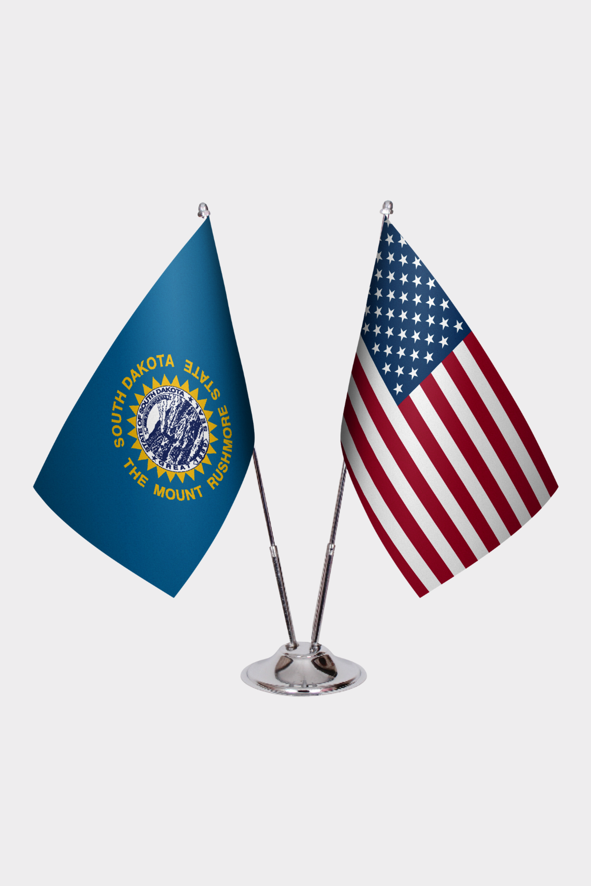 South Dakota & U.S. Desk Flag Set
