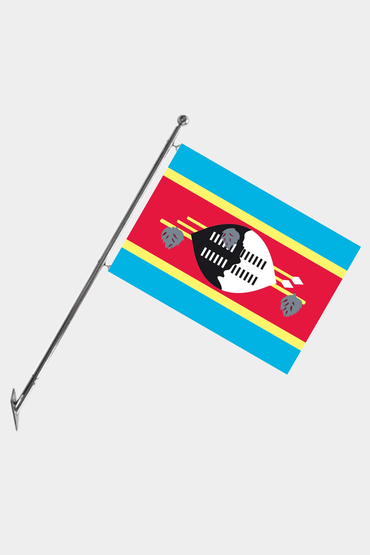 Eswatini Wall-Mounted Telescopic Flagpole Set — Polyester