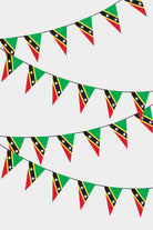 Saint Kitts and Nevis Triangular Flag Bunting - 50 Meters Premium Pennant Flags for Party Decoration | Professional Quality Raschel Fabric