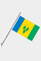 Saint Vincent and the Grenadines Wall-Mounted Telescopic Flagpole Set — Polyester