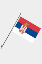 Serbia Wall-Mounted Telescopic Flagpole Set — Polyester