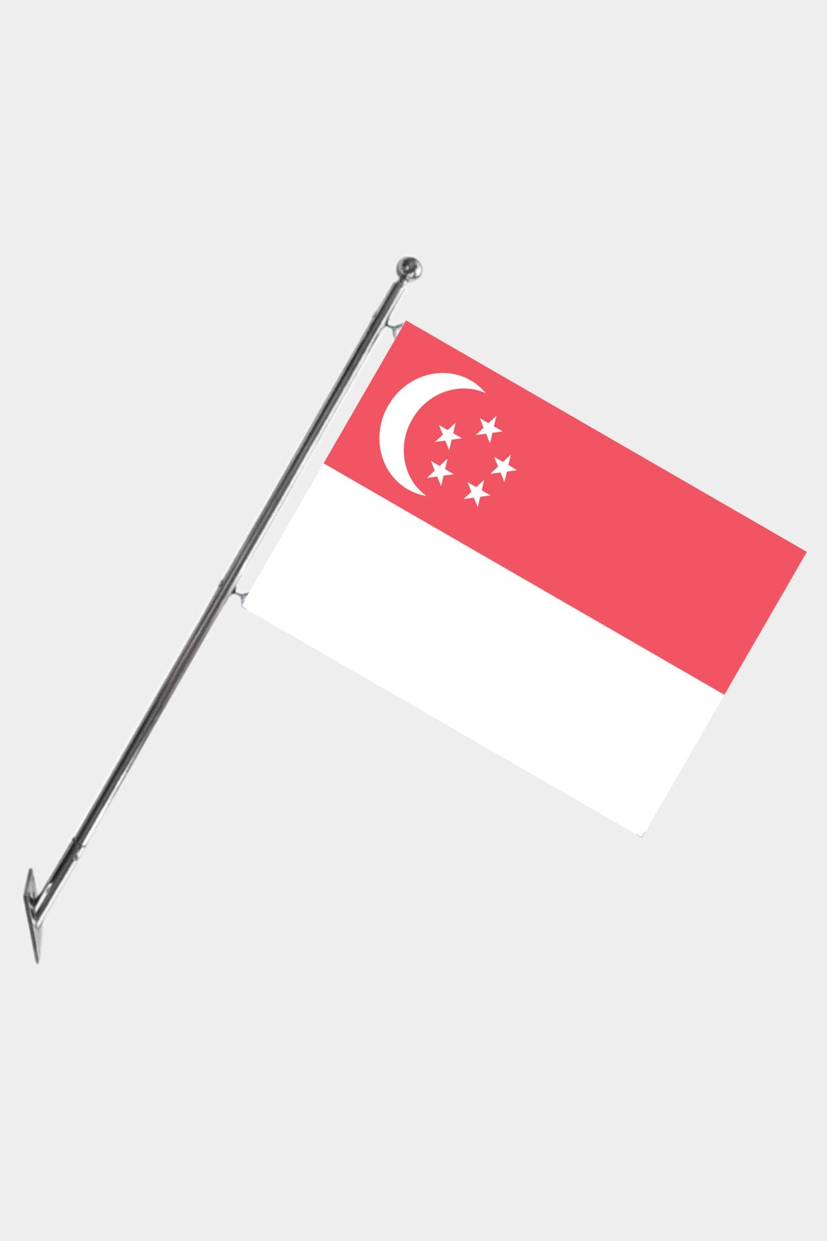 Singapore Wall-Mounted Telescopic Flagpole Set — Polyester