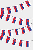 Slovakia Rectangular Flag Bunting - 50 Meters Premium String Flags for Party Decoration | Professional Quality Raschel Fabric