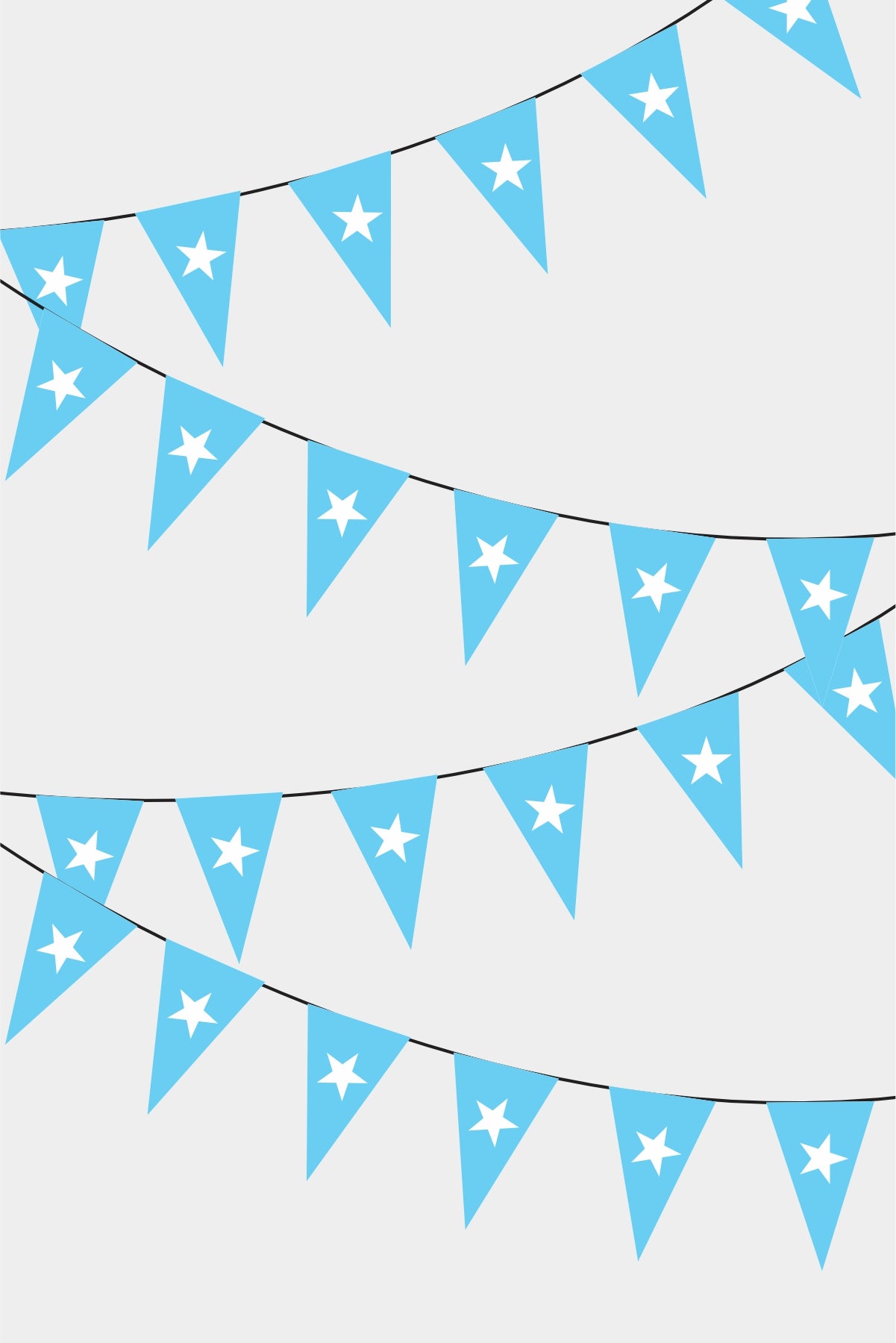 Somalia Triangular Flag Bunting - 50 Meters Premium Pennant Flags for Party Decoration | Professional Quality Raschel Fabric