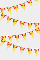 Spain Triangular Flag Bunting - 50 Meters Premium Pennant Flags for Party Decoration | Professional Quality Raschel Fabric