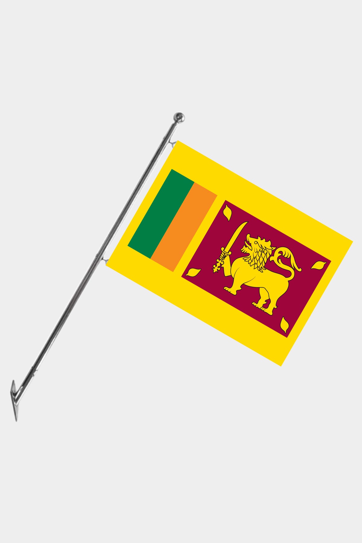 Sri Lanka Wall-Mounted Telescopic Flagpole Set — Polyester