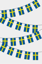 Swedish Rectangular Flag Bunting - 50 Meters Premium String Flags for Party Decoration | Professional Quality Raschel Fabric
