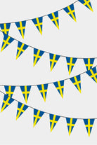 Swedish Triangular Flag Bunting - 50 Meters Premium Pennant Flags for Party Decoration | Professional Quality Raschel Fabric