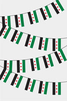 Syria Rectangular Flag Bunting - 50 Meters Premium String Flags for Party Decoration | Professional Quality Raschel Fabric