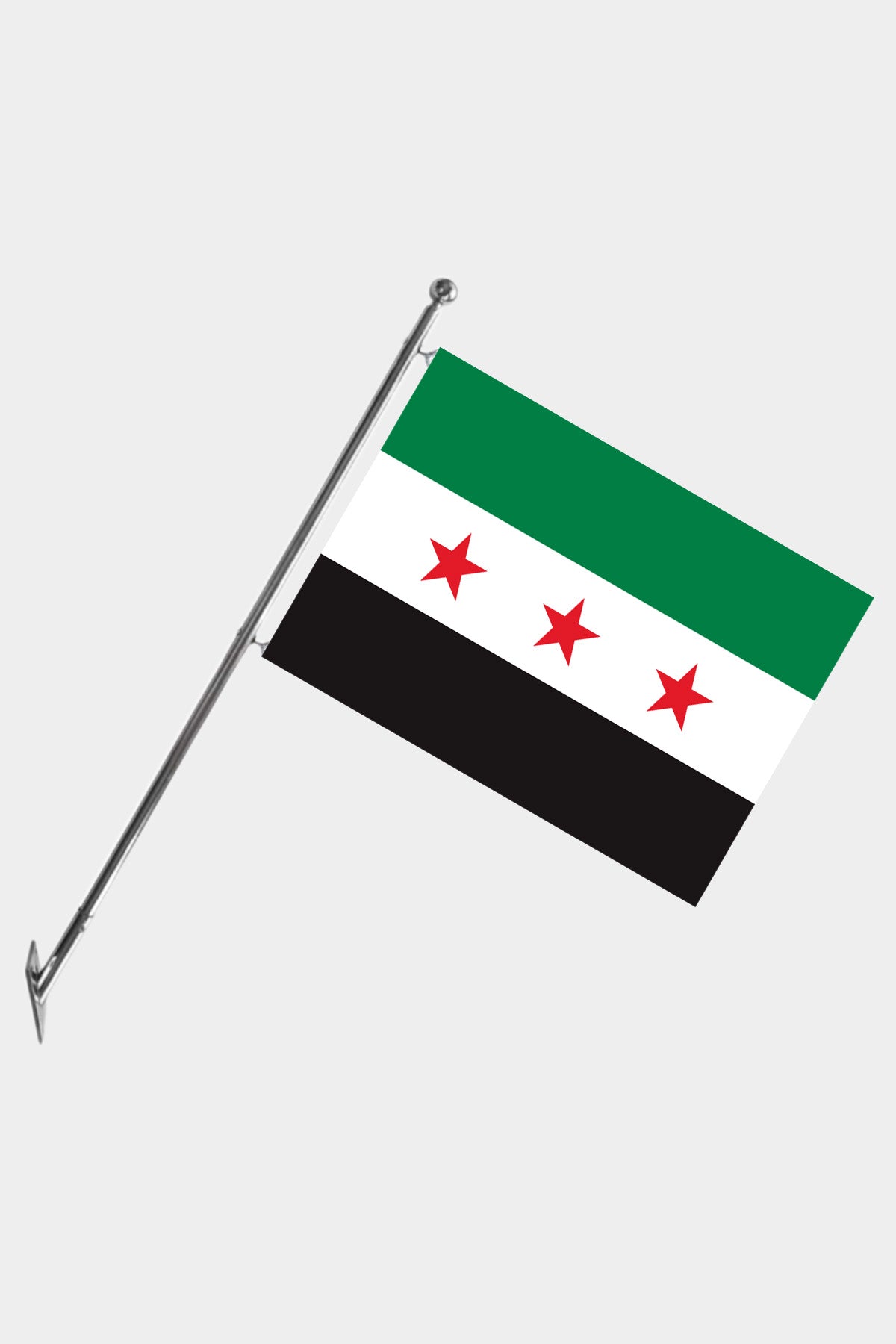 Syria Wall-Mounted Telescopic Flagpole Set — Polyester