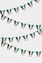 Syria Triangular Flag Bunting - 50 Meters Premium Pennant Flags for Party Decoration | Professional Quality Raschel Fabric