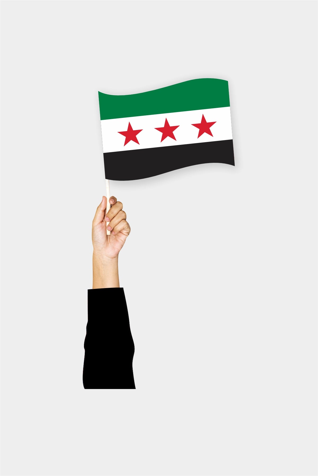 Syria handheld flag on stick - durable polyester country flag for events and parades