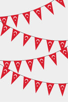 Türki̇ye Triangular Flag Bunting - 50 Meters Premium Pennant Flags for Party Decoration | Professional Quality Raschel Fabric