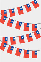 Taiwan Rectangular Flag Bunting - 50 Meters Premium String Flags for Party Decoration | Professional Quality Raschel Fabric