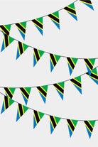 Tanzania Triangular Flag Bunting - 50 Meters Premium Pennant Flags for Party Decoration | Professional Quality Raschel Fabric