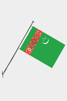 Turkmenistan Wall-Mounted Telescopic Flagpole Set — Polyester