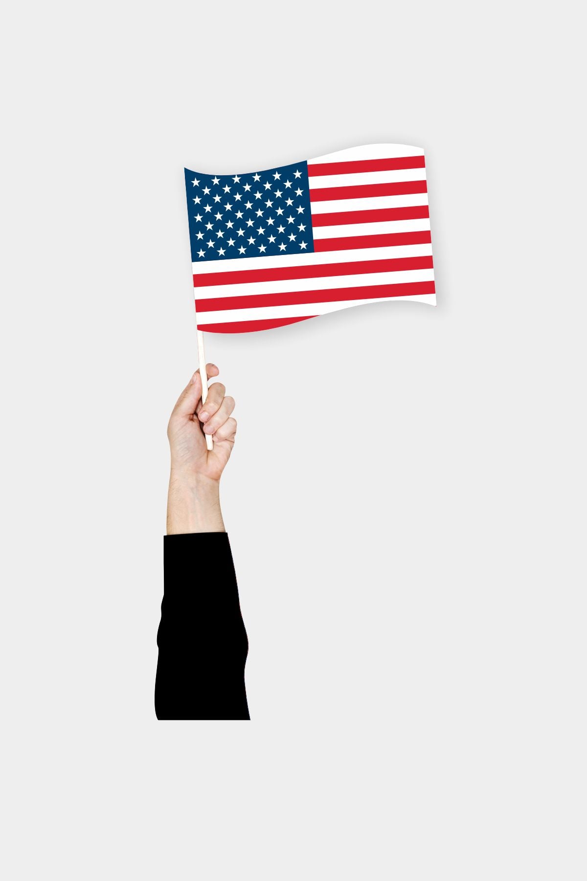 USA handheld flag on stick - durable polyester country flag for events and parades