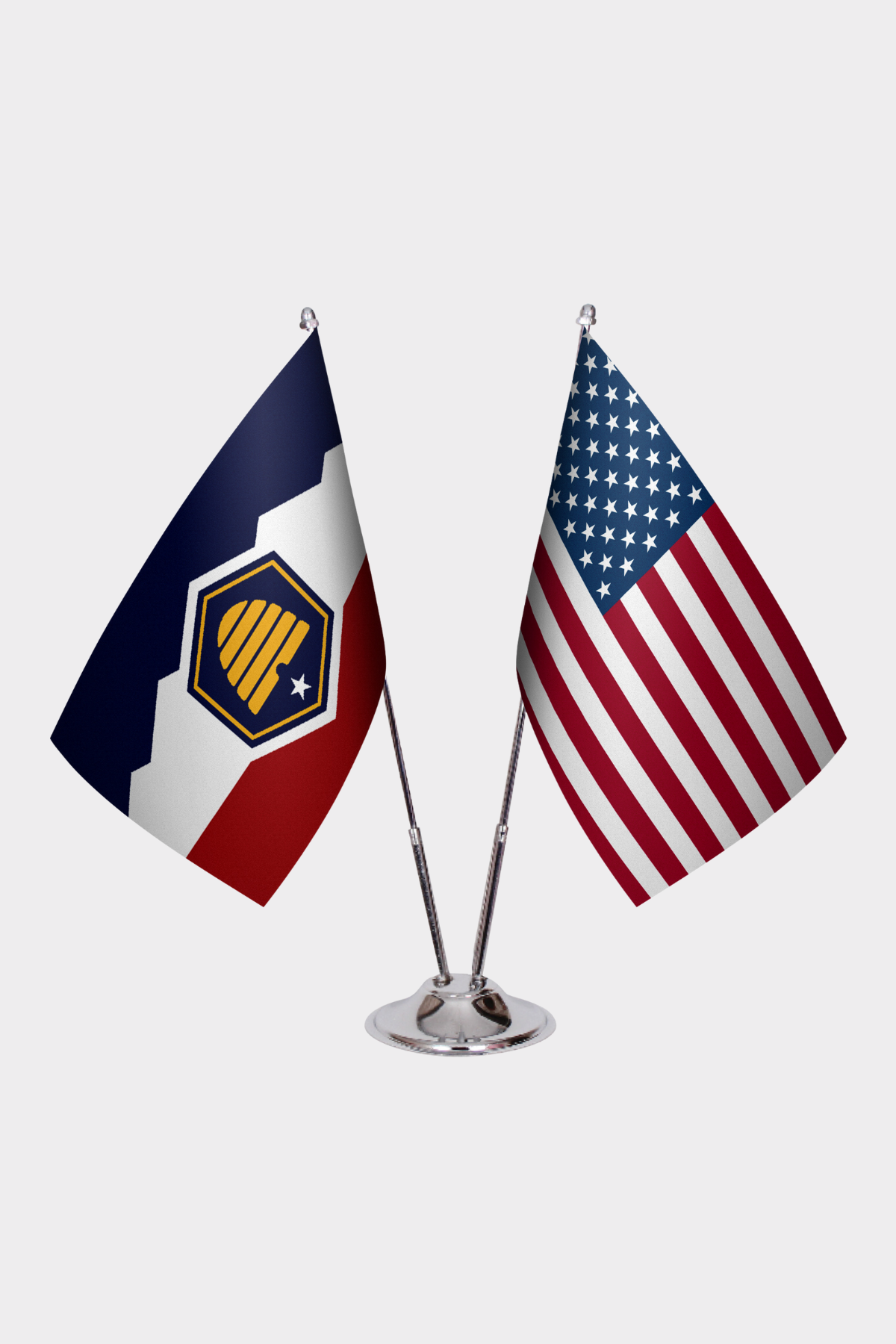 Utah & U.S. Desk Flag Set
