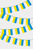 Ukrainian Rectangular Flag Bunting - 50 Meters Premium String Flags for Party Decoration | Professional Quality Raschel Fabric