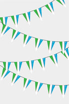 Uzbekistan Triangular Flag Bunting - 50 Meters Premium Pennant Flags for Party Decoration | Professional Quality Raschel Fabric
