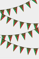 Vanuatu Triangular Flag Bunting - 50 Meters Premium Pennant Flags for Party Decoration | Professional Quality Raschel Fabric