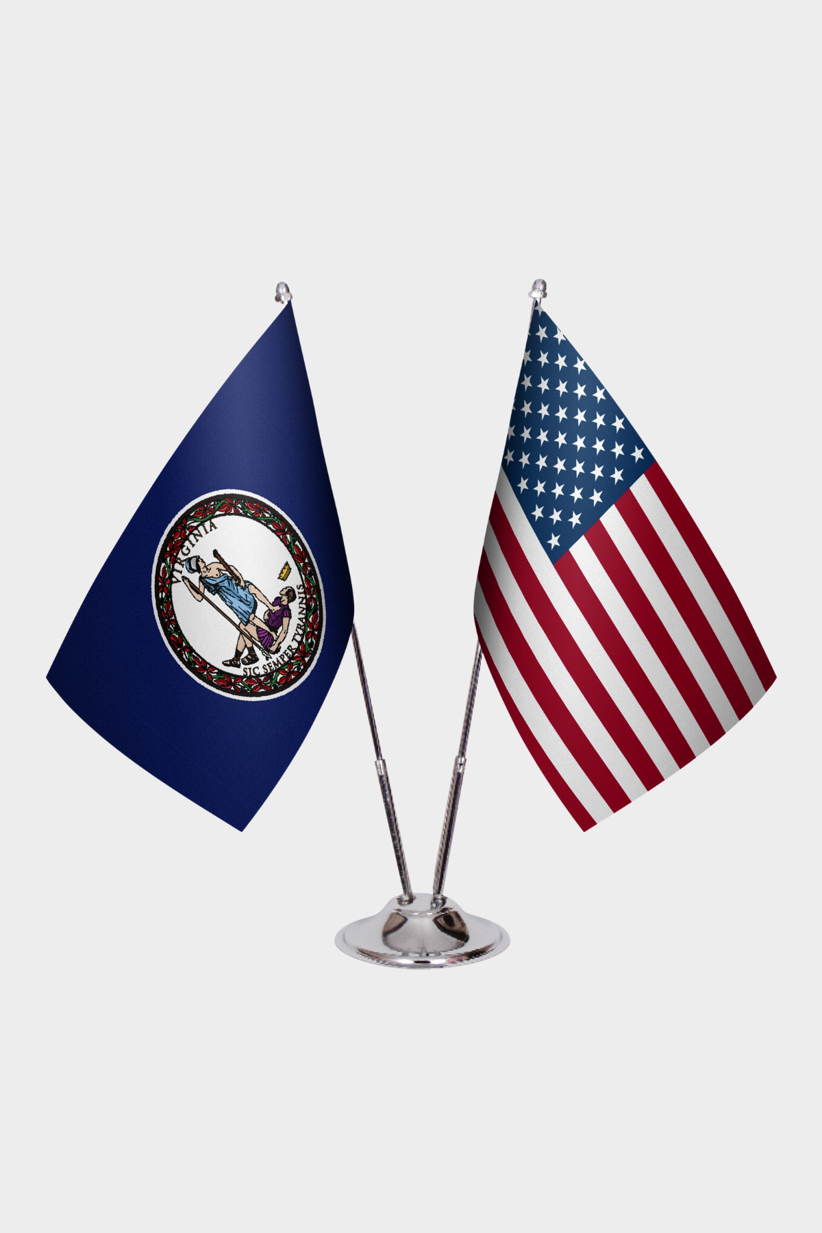 Virginia & U.S. Desk Flag Set
