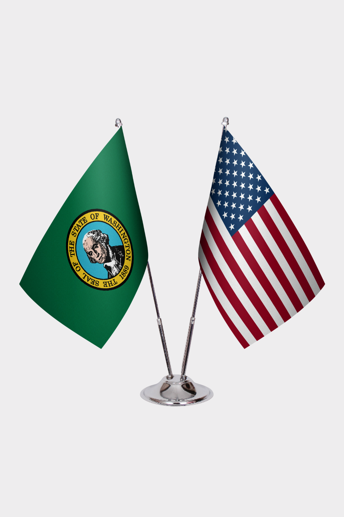 Washington & U.S. Desk Flag Set
