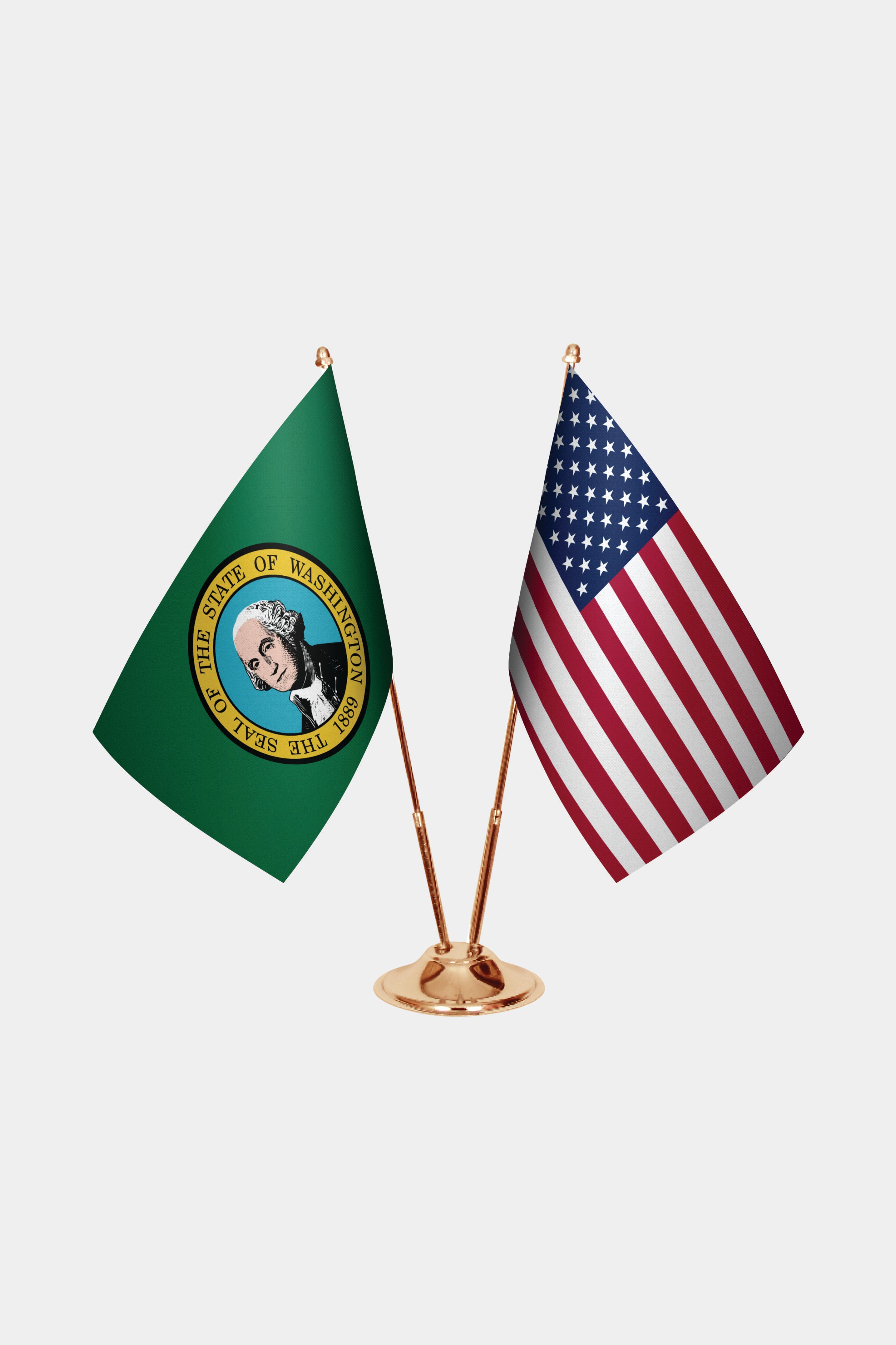 Washington & U.S. Desk Flag Set