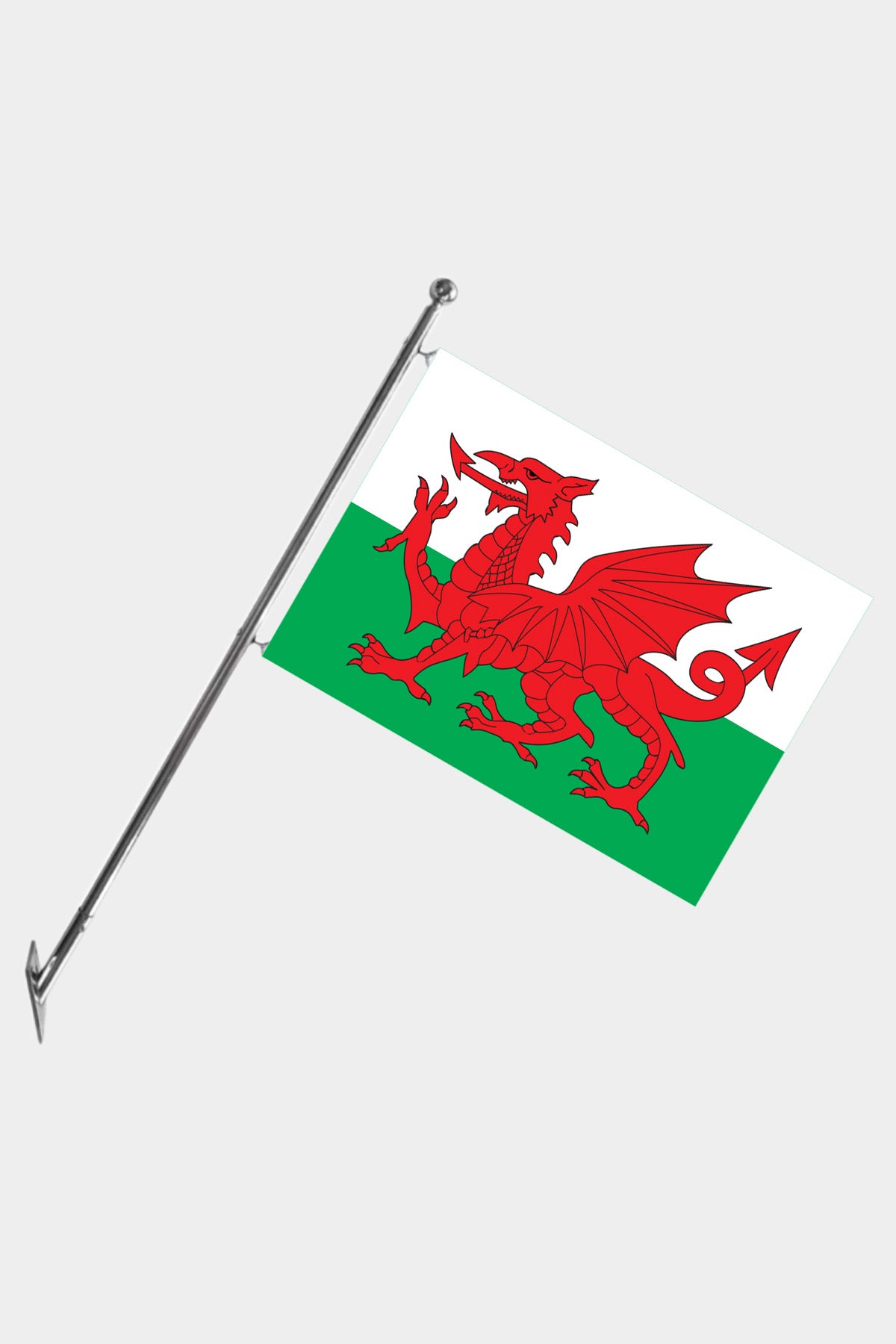 Wales Wall-Mounted Telescopic Flagpole Set — Polyester