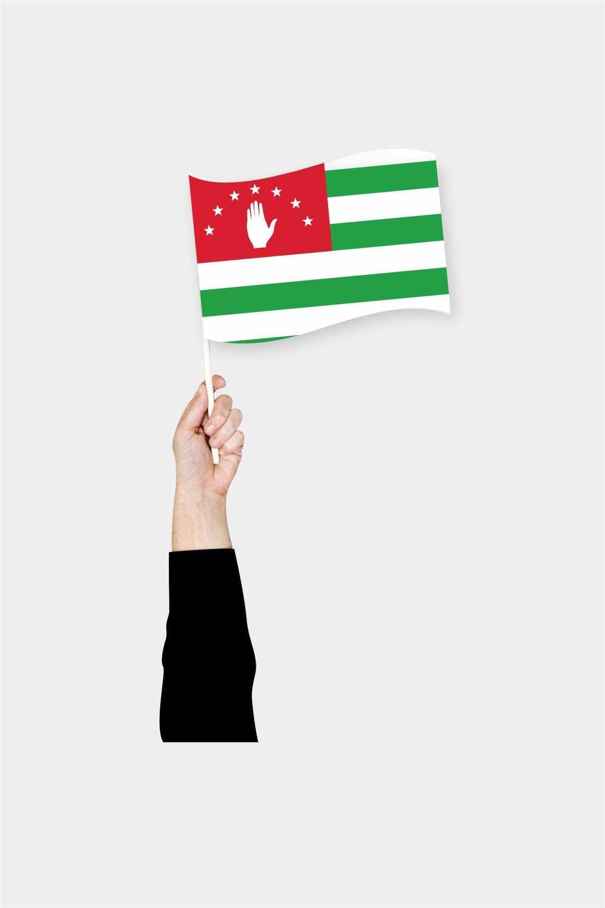 Abkhazia handheld flag on stick - durable polyester country flag for events and parades