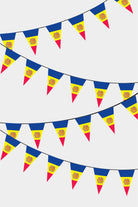 Andorra Triangular Flag Bunting - 50 Meters Premium Pennant Flags for Party Decoration | Professional Quality Raschel Fabric