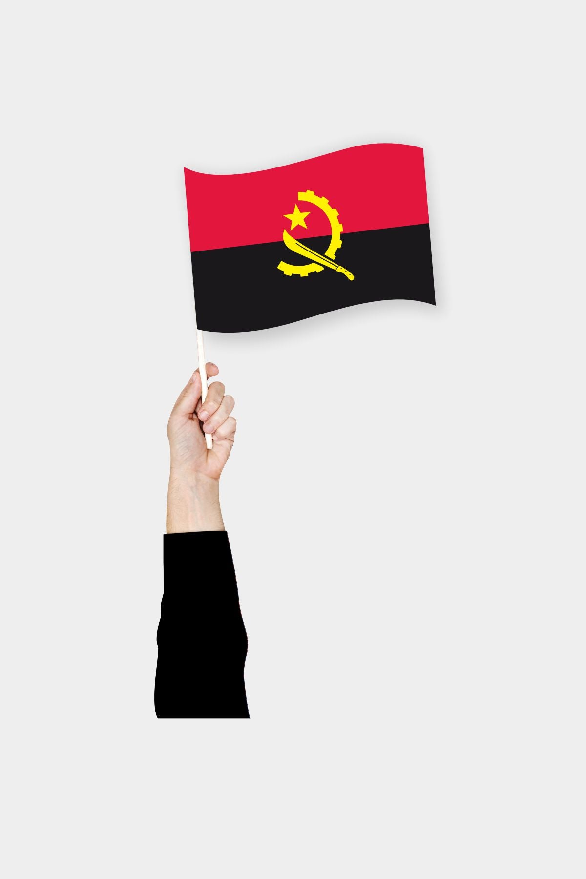 Angola handheld flag on stick - durable polyester country flag for events and parades