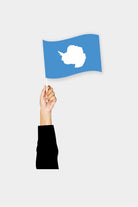 Antarctica handheld flag on stick - durable polyester country flag for events and parades