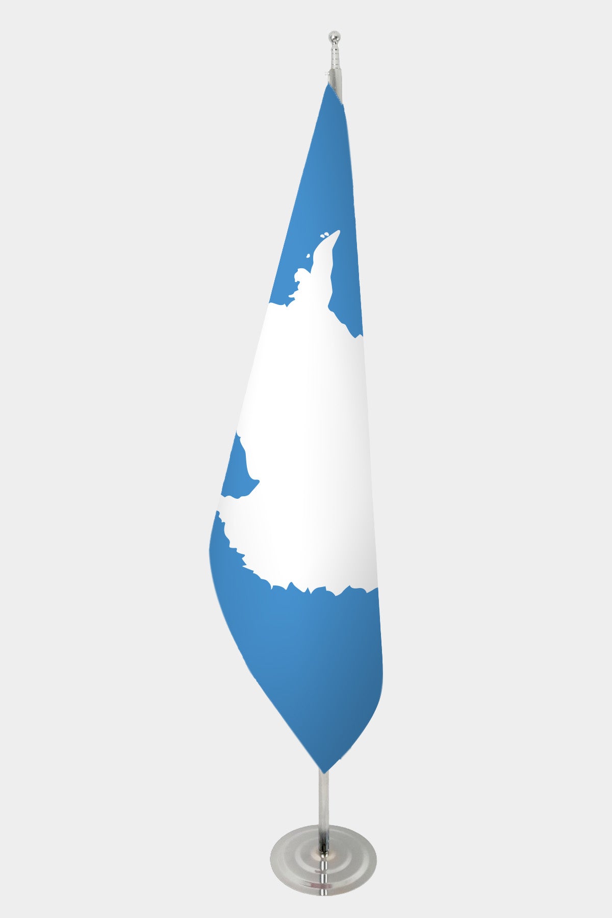 Antarctica Official Indoor Flag — Double Satin, Chrome Pole