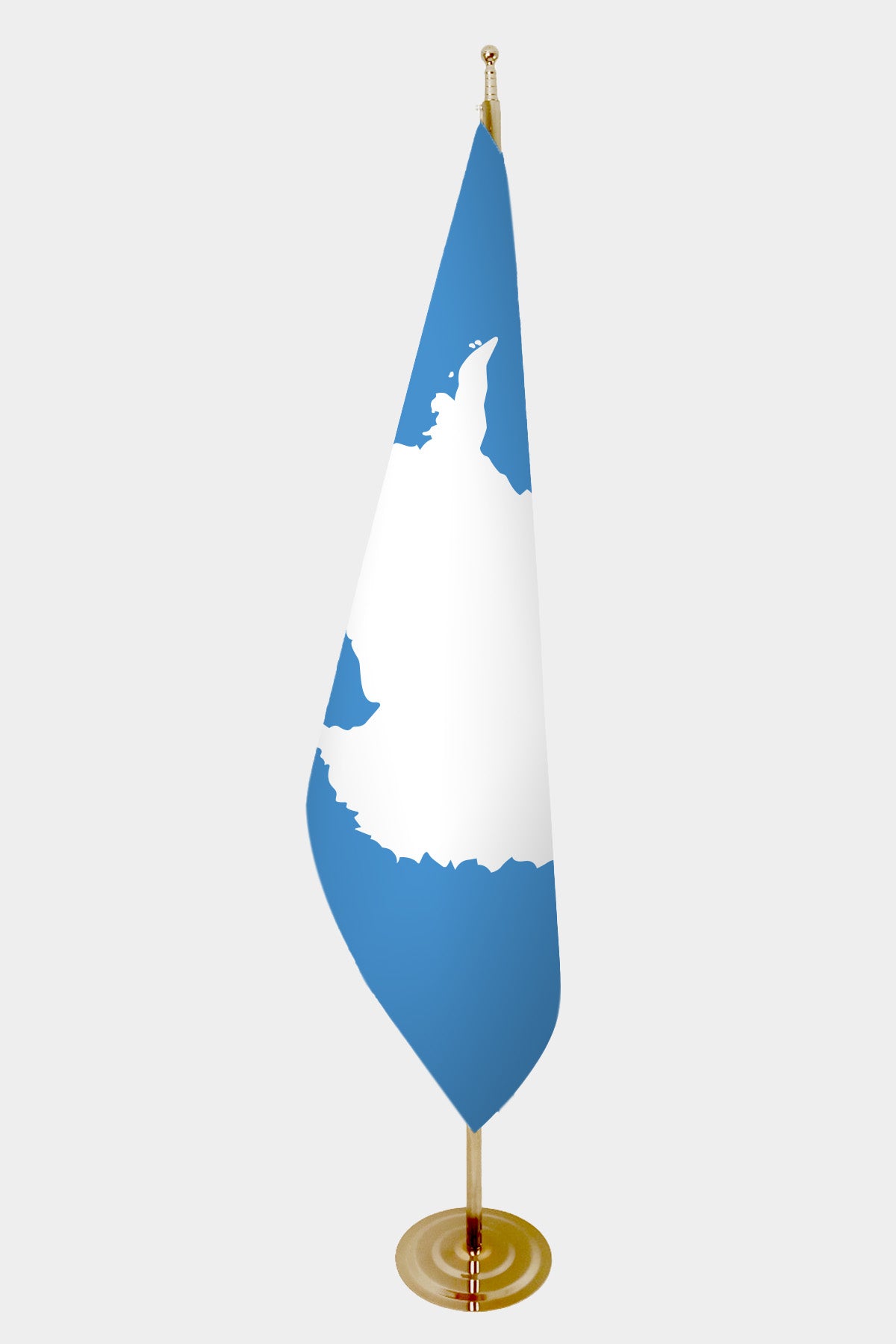 Antarctica Official Indoor Flag — Double Satin, Gold Pole