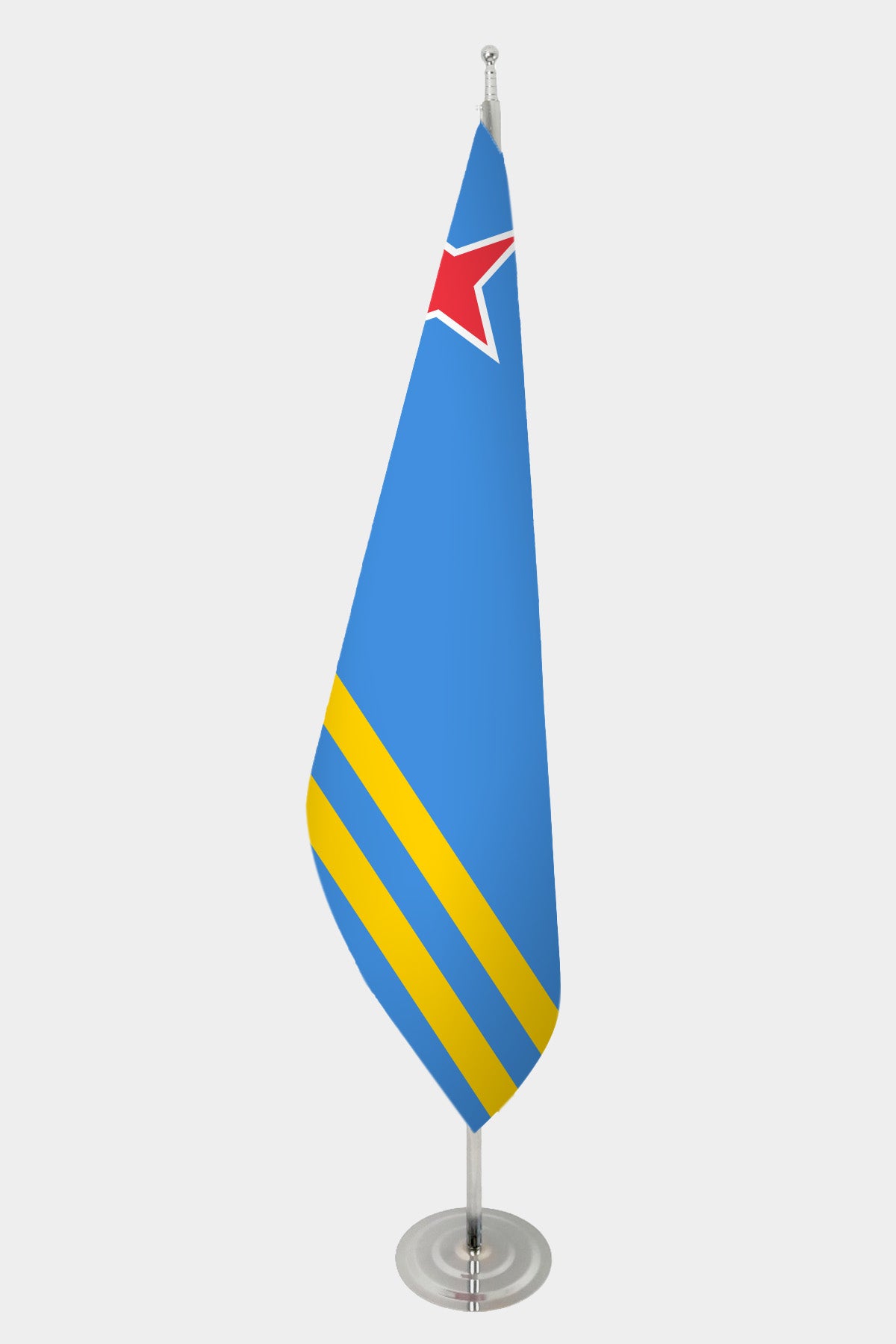 Aruba Official Indoor Flag — Double Satin, Chrome Pole
