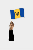 Barbados handheld flag on stick - durable polyester country flag for events and parades