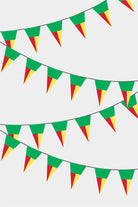Benin Triangular Flag Bunting - 50 Meters Premium Pennant Flags for Party Decoration | Professional Quality Raschel Fabric