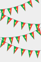Burkino Faso Triangular Flag Bunting - 50 Meters Premium Pennant Flags for Party Decoration | Professional Quality Raschel Fabric